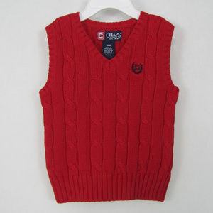 NEW Chaps Boy's Vest Cable Knit Cotton Size 18M